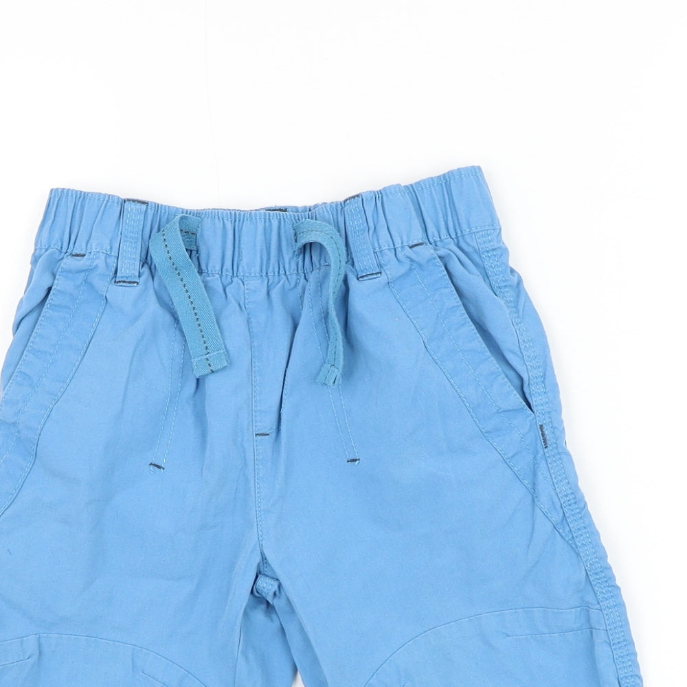 NEXT Boys Blue Cotton Bermuda Shorts Size 5 Years Regular Drawstring
