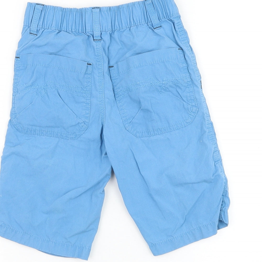NEXT Boys Blue Cotton Bermuda Shorts Size 5 Years Regular Drawstring