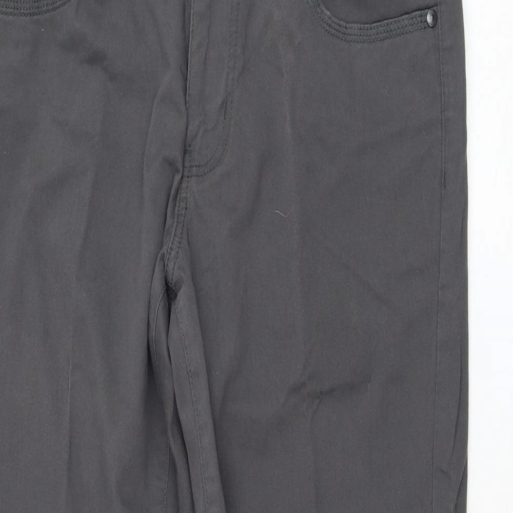 Dunnes Stores Mens Grey Cotton Trousers Size 34 in L28 in Regular Zip