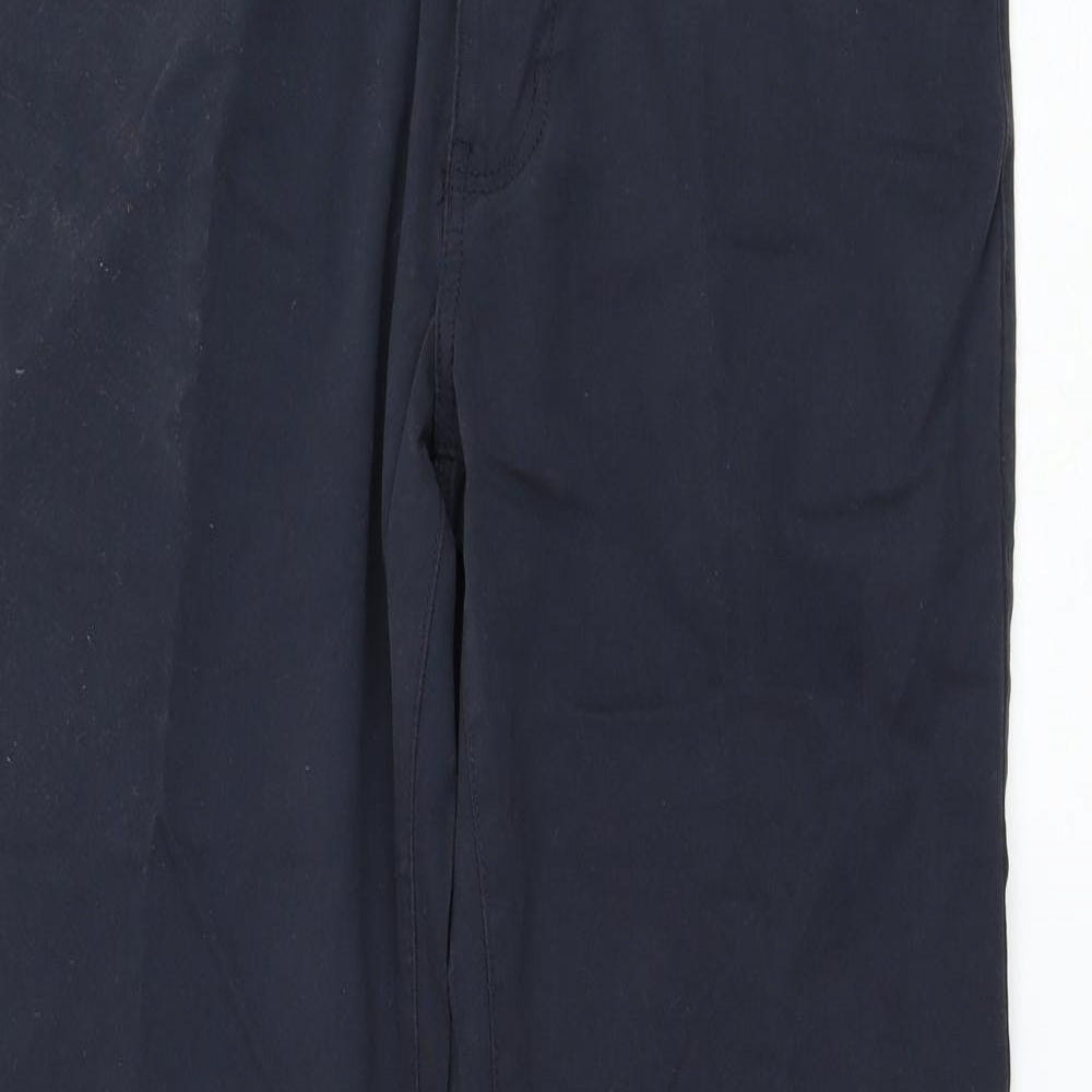Dunnes Stores Mens Blue Cotton Trousers Size 34 in L29 in Regular Zip