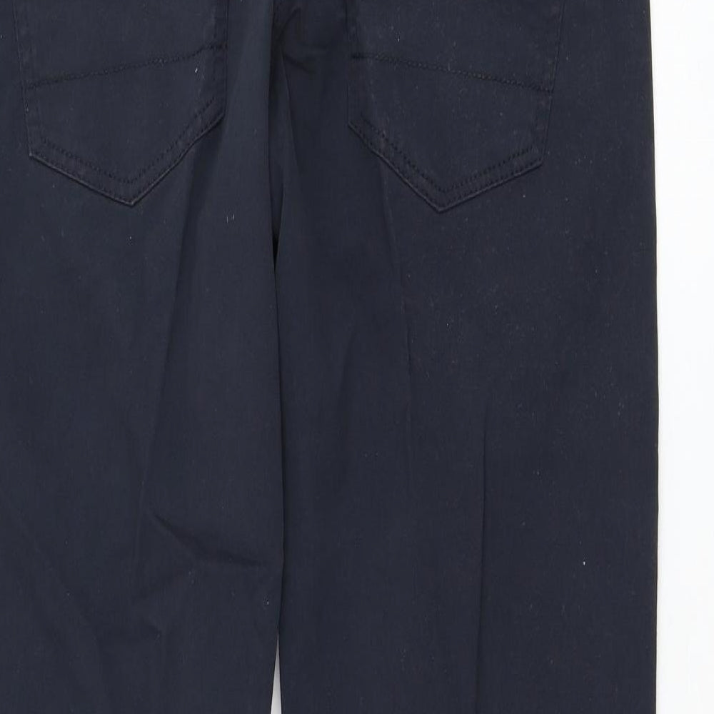 Dunnes Stores Mens Blue Cotton Trousers Size 34 in L29 in Regular Zip