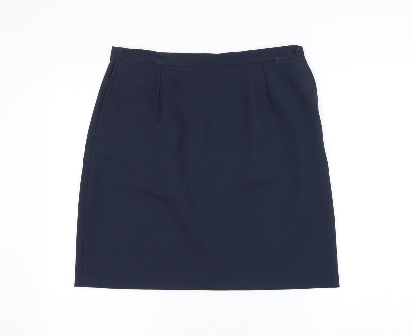 Sperrin Womens Blue Polyester A-Line Skirt Size 34 in Zip