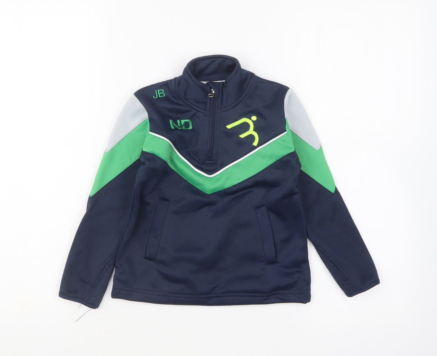 ND Sports Boys Blue Polyester Pullover Sweatshirt Size 3-4 Years Zip