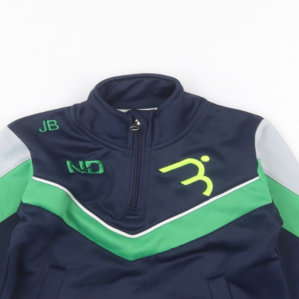 ND Sports Boys Blue Polyester Pullover Sweatshirt Size 3-4 Years Zip