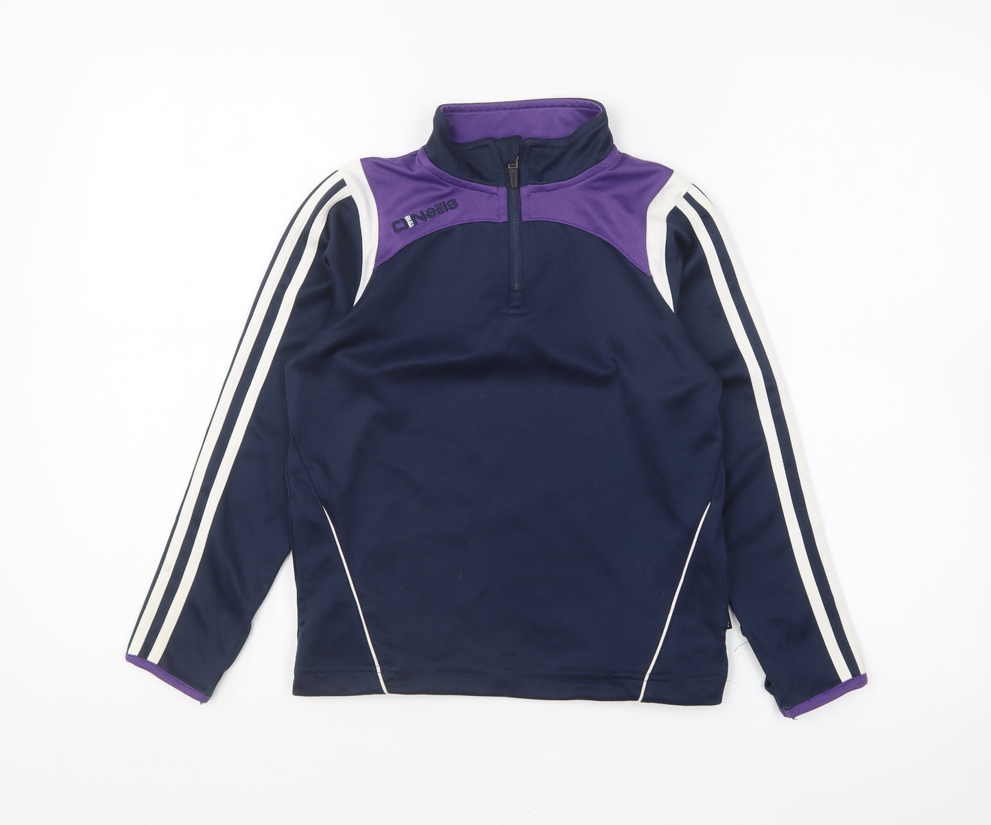 O'Neills Boys Blue Polyester Pullover Sweatshirt Size 7-8 Years Zip