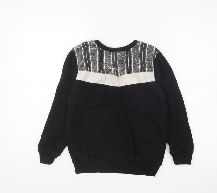 George Boys Black Cotton Pullover Sweatshirt Size 9-10 Years Pullover
