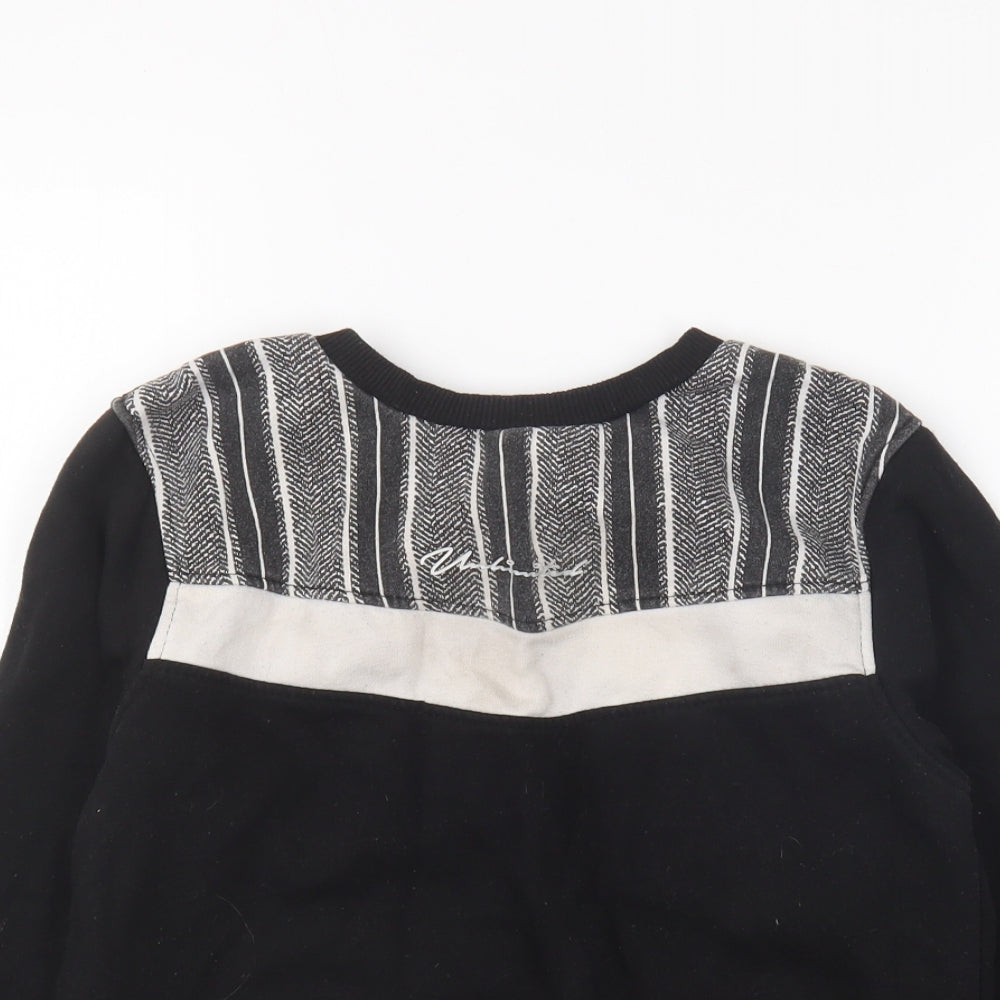George Boys Black Cotton Pullover Sweatshirt Size 9-10 Years Pullover