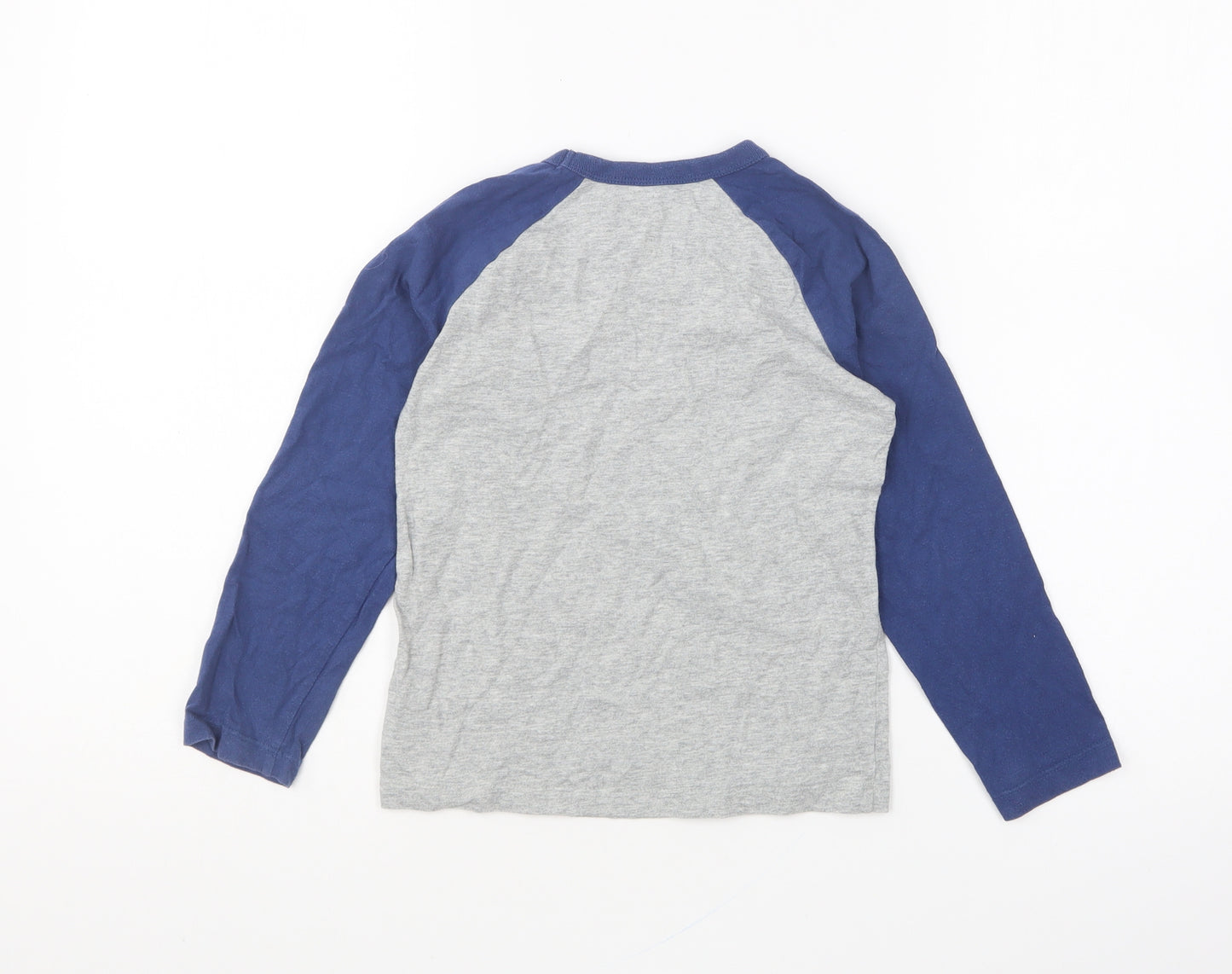 Gap Boys Grey Cotton Basic T-Shirt Size 5 Years Round Neck Pullover