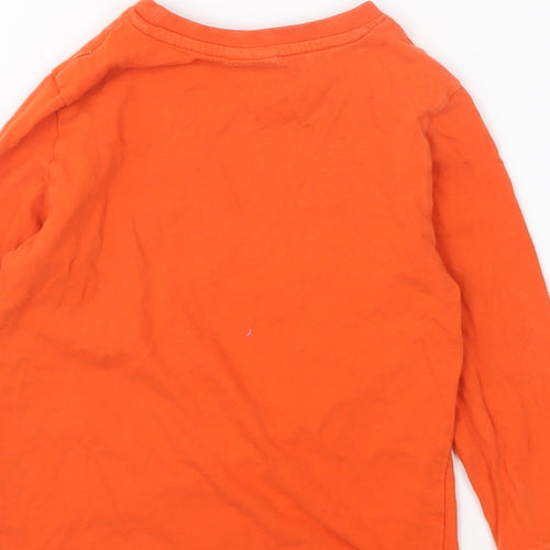 F&F Boys Orange Cotton Basic T-Shirt Size 4-5 Years Round Neck Pullover - Marvel
