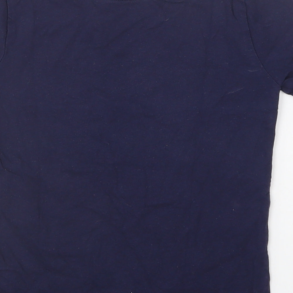 Dunnes Stores Boys Blue Cotton Basic T-Shirt Size 3-4 Years Round Neck Pullover - Space