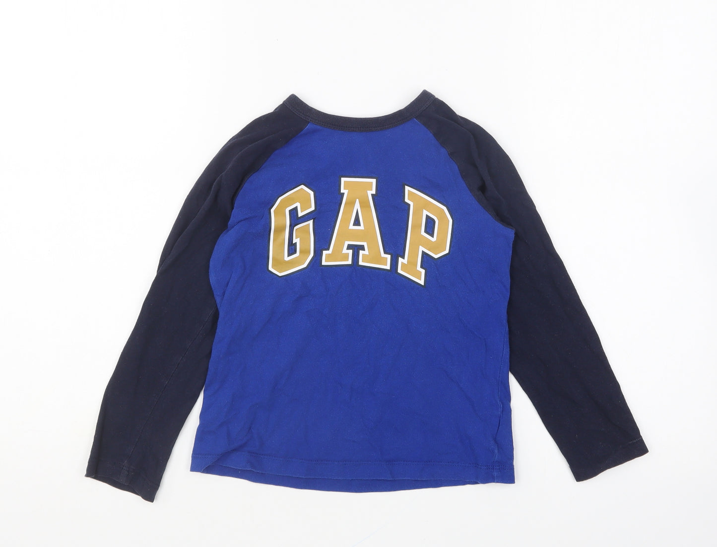 Gap Boys Blue Cotton Basic T-Shirt Size 5 Years Round Neck