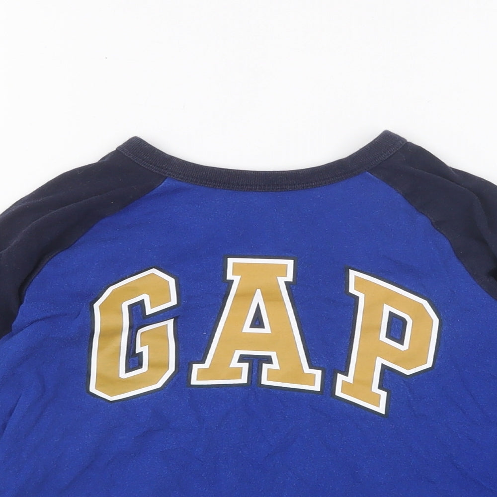 Gap Boys Blue Cotton Basic T-Shirt Size 5 Years Round Neck