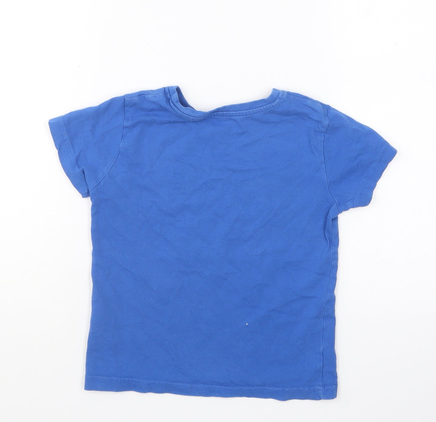 Primark Boys Blue Cotton Basic T-Shirt Size 4-5 Years Round Neck Pullover - Born To Be Epic