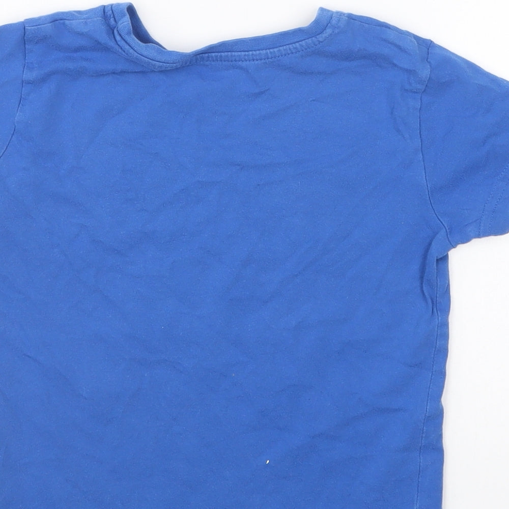 Primark Boys Blue Cotton Basic T-Shirt Size 4-5 Years Round Neck Pullover - Born To Be Epic