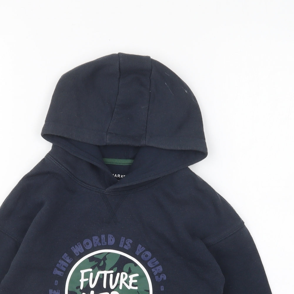 Primark Boys Blue Cotton Pullover Hoodie Size 4-5 Years Pullover - Future Hero