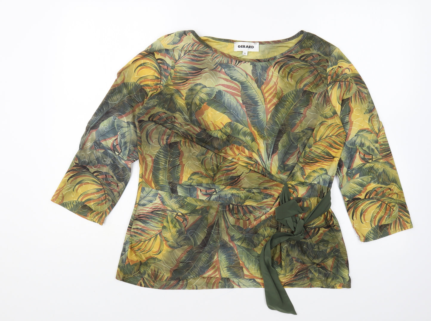 Gerard Womens Multicoloured Floral Polyester Basic Blouse Size 14 Round Neck