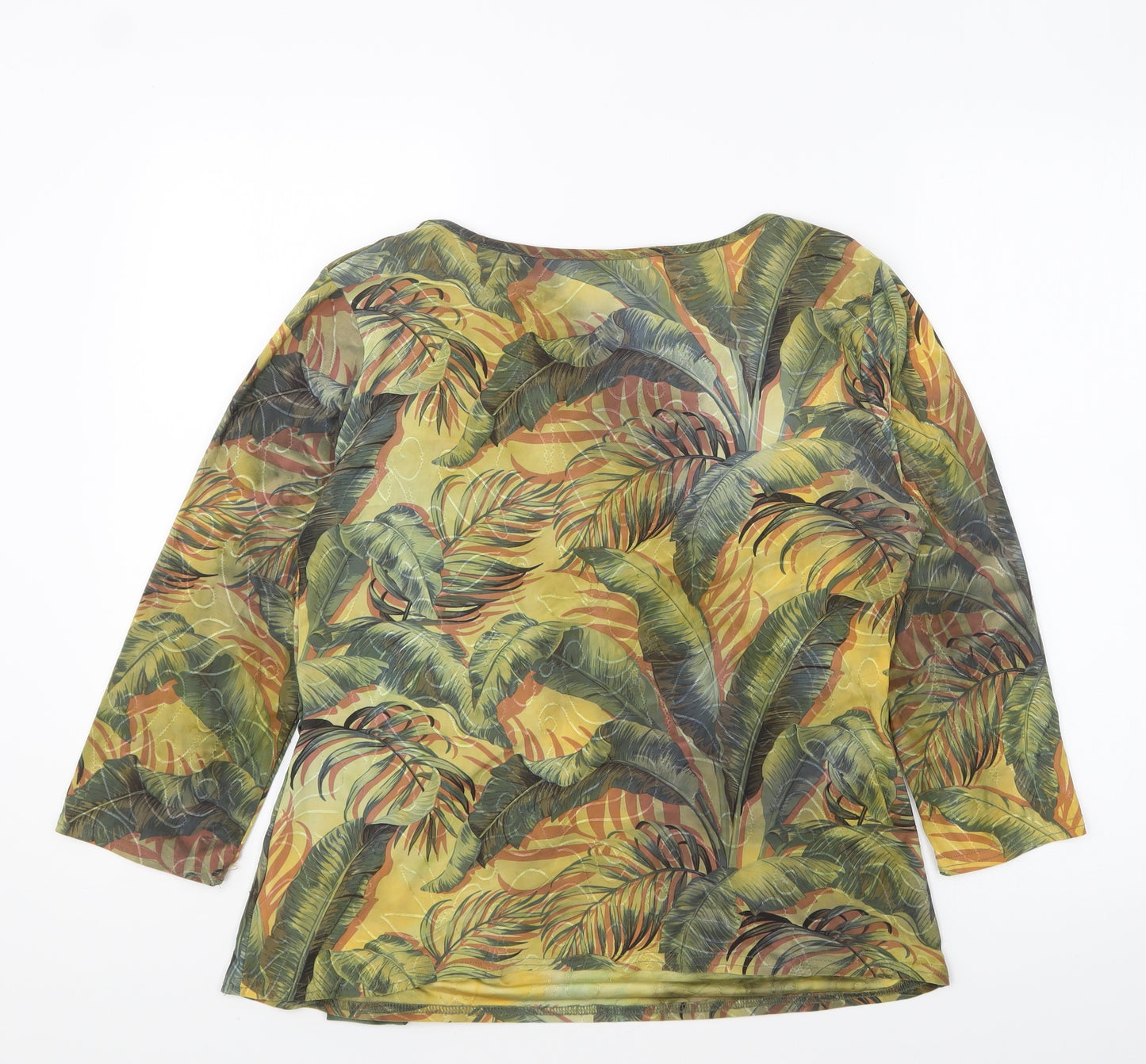 Gerard Womens Multicoloured Floral Polyester Basic Blouse Size 14 Round Neck
