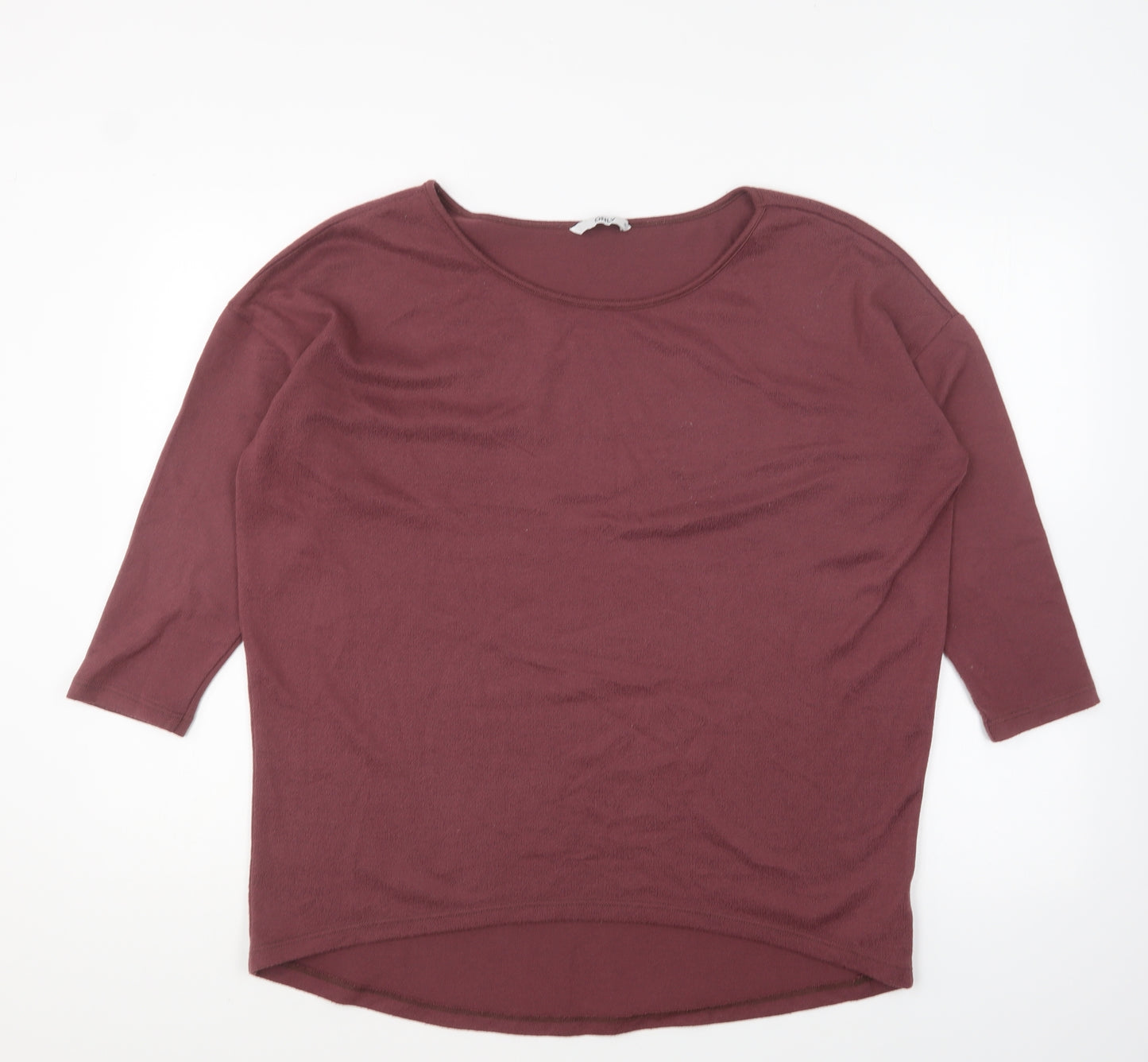 Only Womens Purple Round Neck Polyester Pullover Jumper Size M