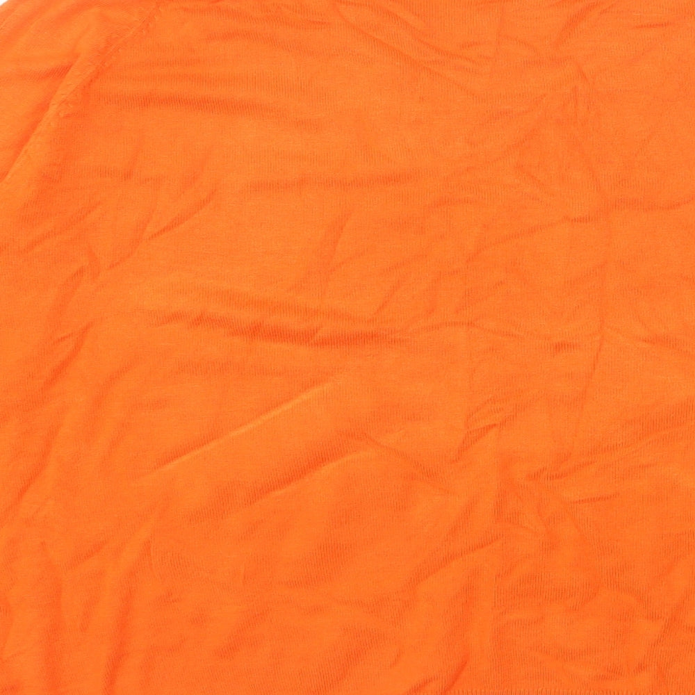 Dunnes Stores Womens Orange Round Neck Polyester Pullover Jumper Size L