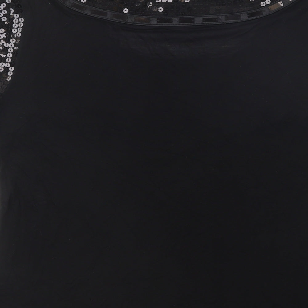 Per Una Womens Black Lyocell Basic Blouse Size 16 Square Neck