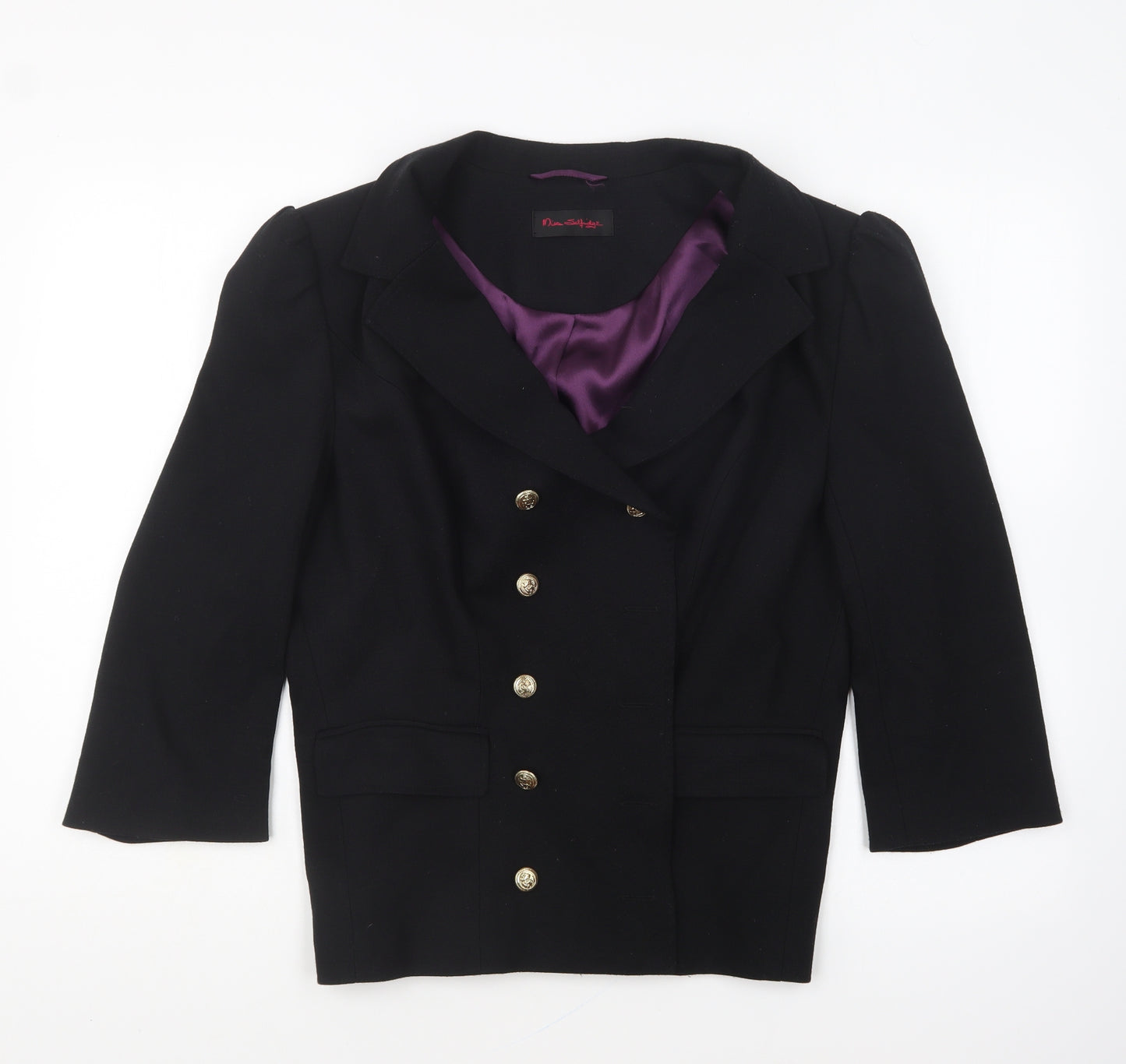 Miss Selfridge Womens Black Jacket Blazer Size 18 Button