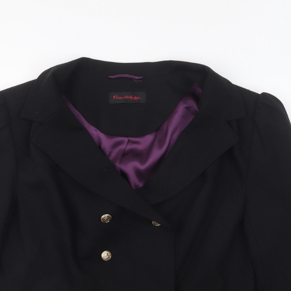 Miss Selfridge Womens Black Jacket Blazer Size 18 Button