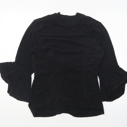 Gerard Womens Blue Polyester Basic Blouse Size 14 V-Neck