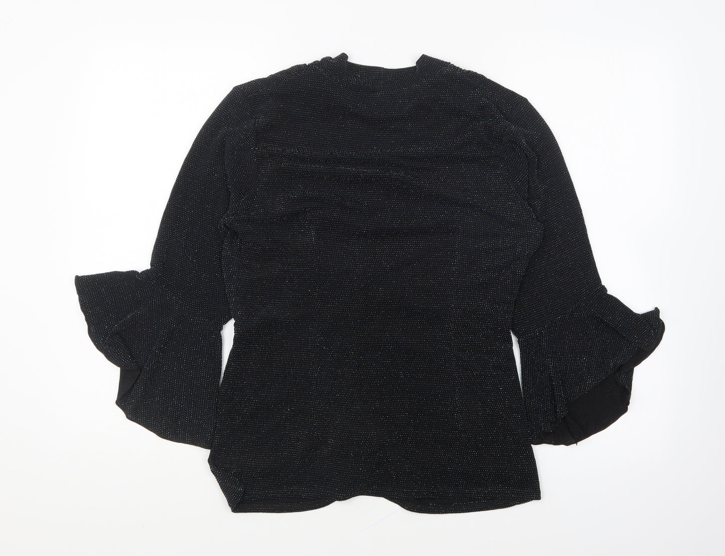 Gerard Womens Blue Polyester Basic Blouse Size 14 V-Neck