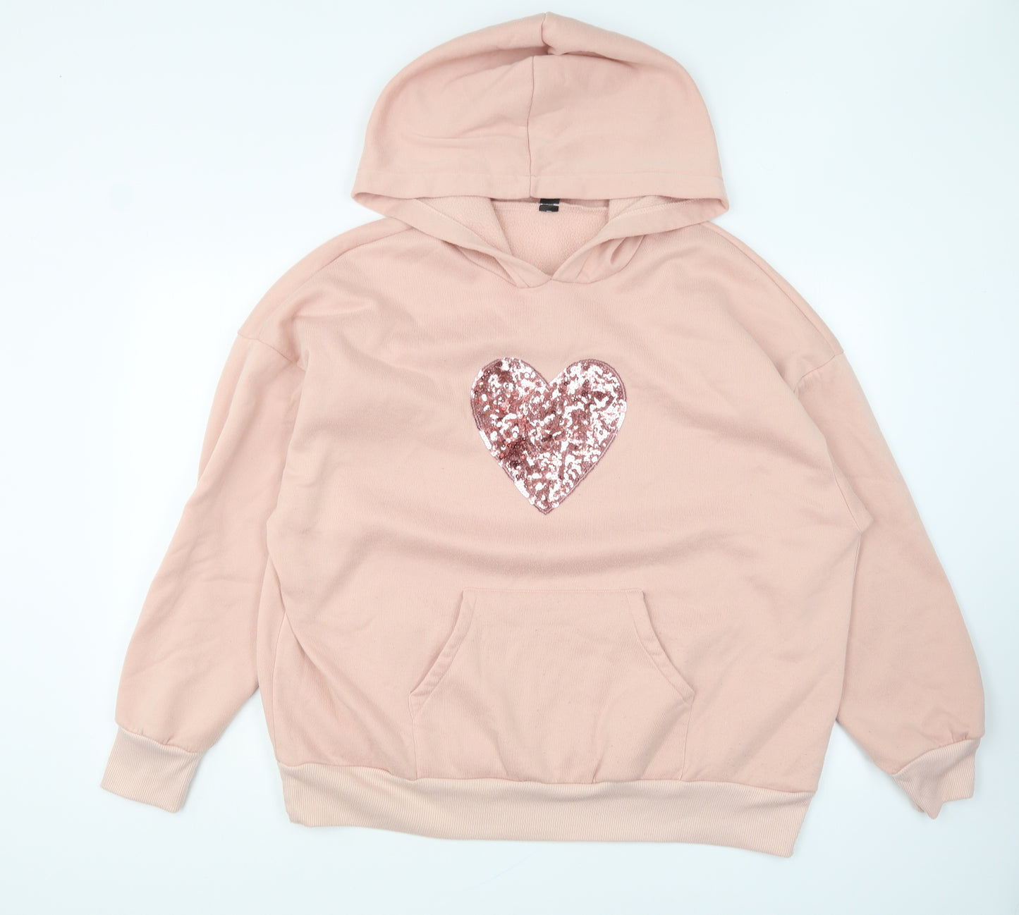 SheIn Womens Pink Polyester Pullover Hoodie Size 3XL Pullover - Love Heart