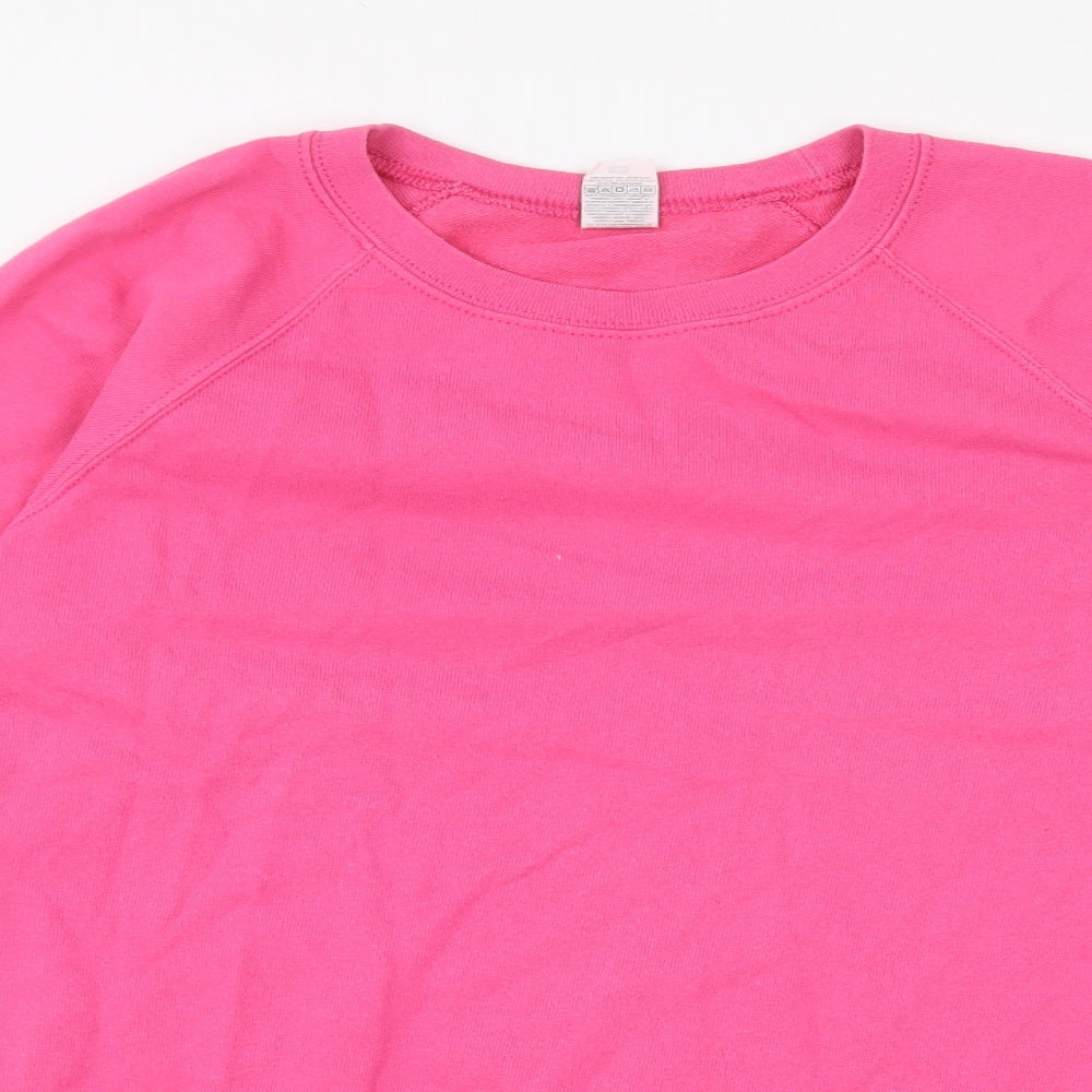 Fruit of the Loom Womens Pink Cotton Pullover Sweatshirt Size M Pullover