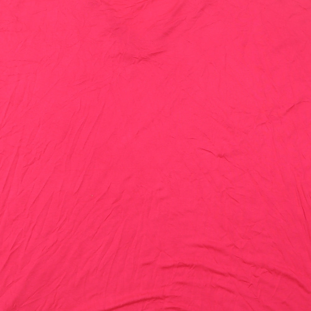 NEXT Womens Pink Viscose Basic T-Shirt Size 20 V-Neck
