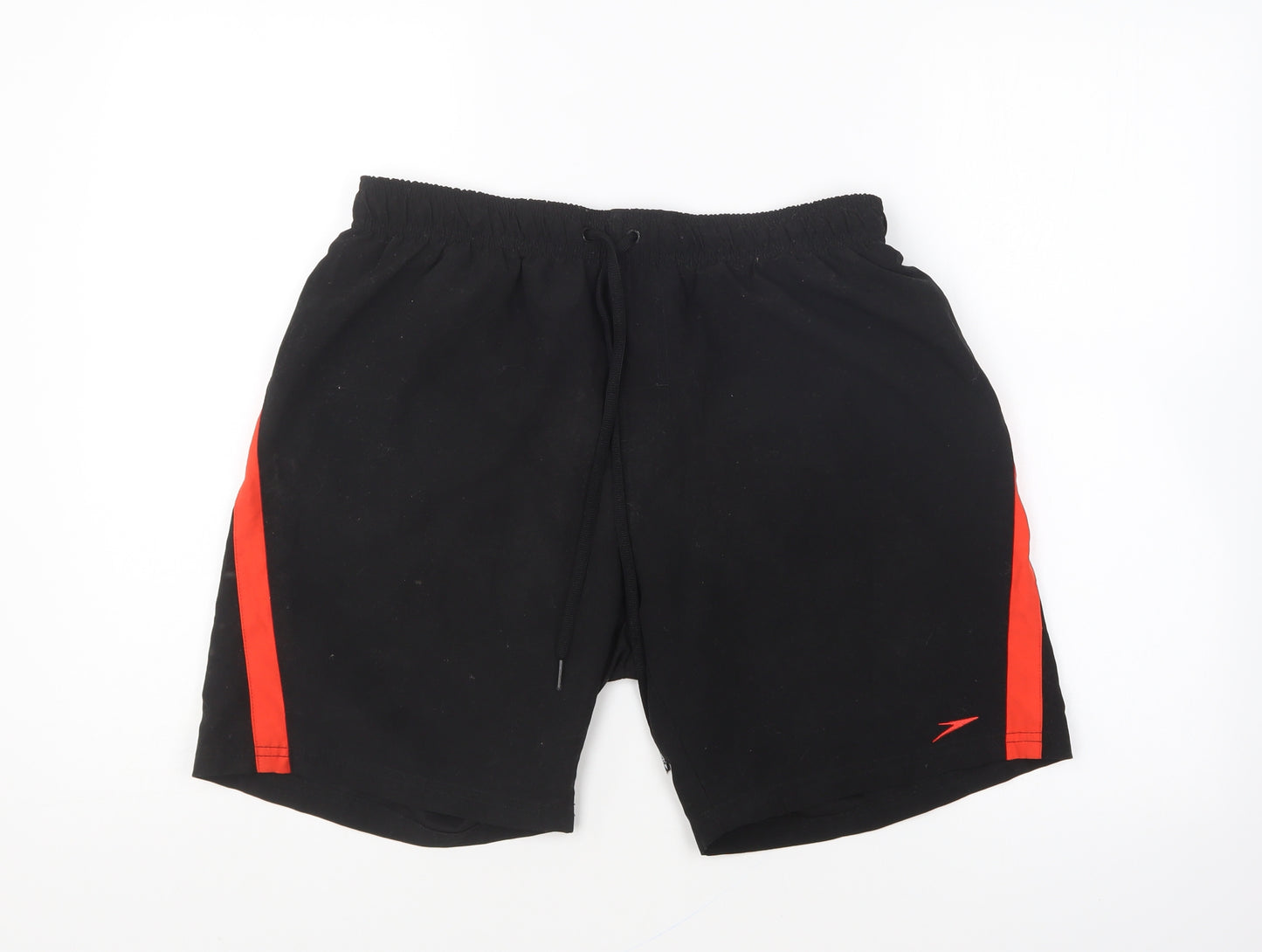 Speedo Mens Black Polyester Sweat Shorts Size L L7 in Regular Drawstring - Swim Shorts