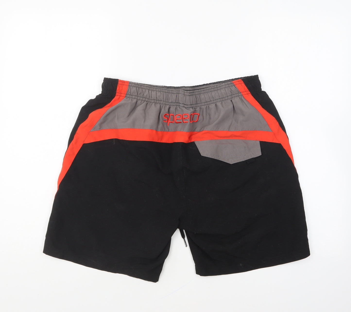 Speedo Mens Black Polyester Sweat Shorts Size L L7 in Regular Drawstring - Swim Shorts