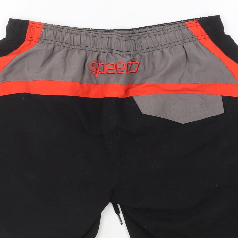 Speedo Mens Black Polyester Sweat Shorts Size L L7 in Regular Drawstring - Swim Shorts