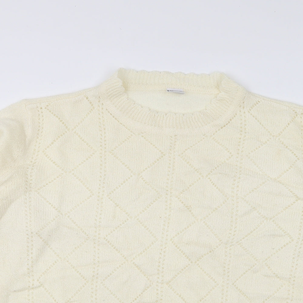 Preworn Womens Ivory High Neck Polyacrylate Fibre Pullover Jumper Size 16
