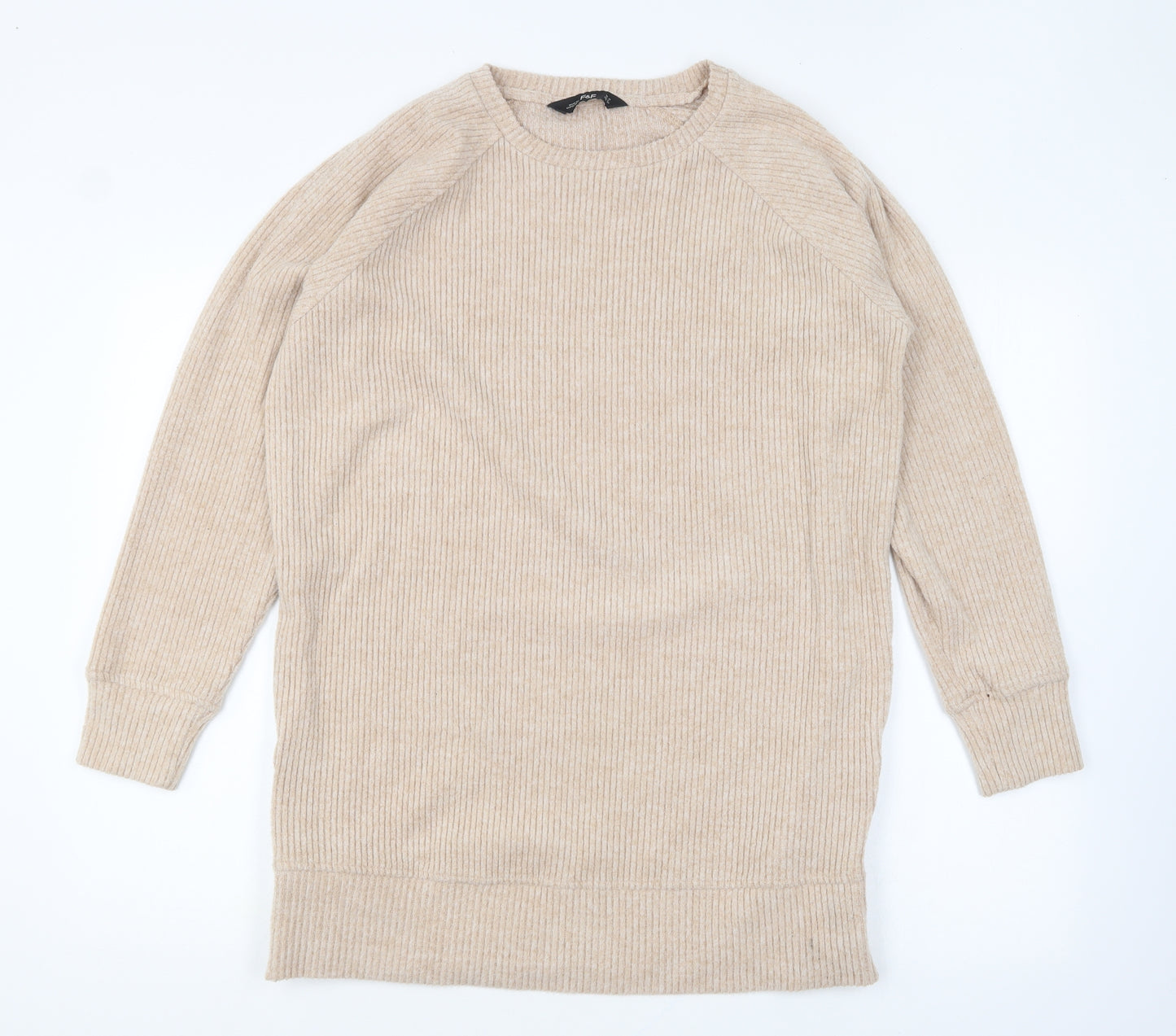 F&F Womens Brown Round Neck Polyester Pullover Jumper Size 10