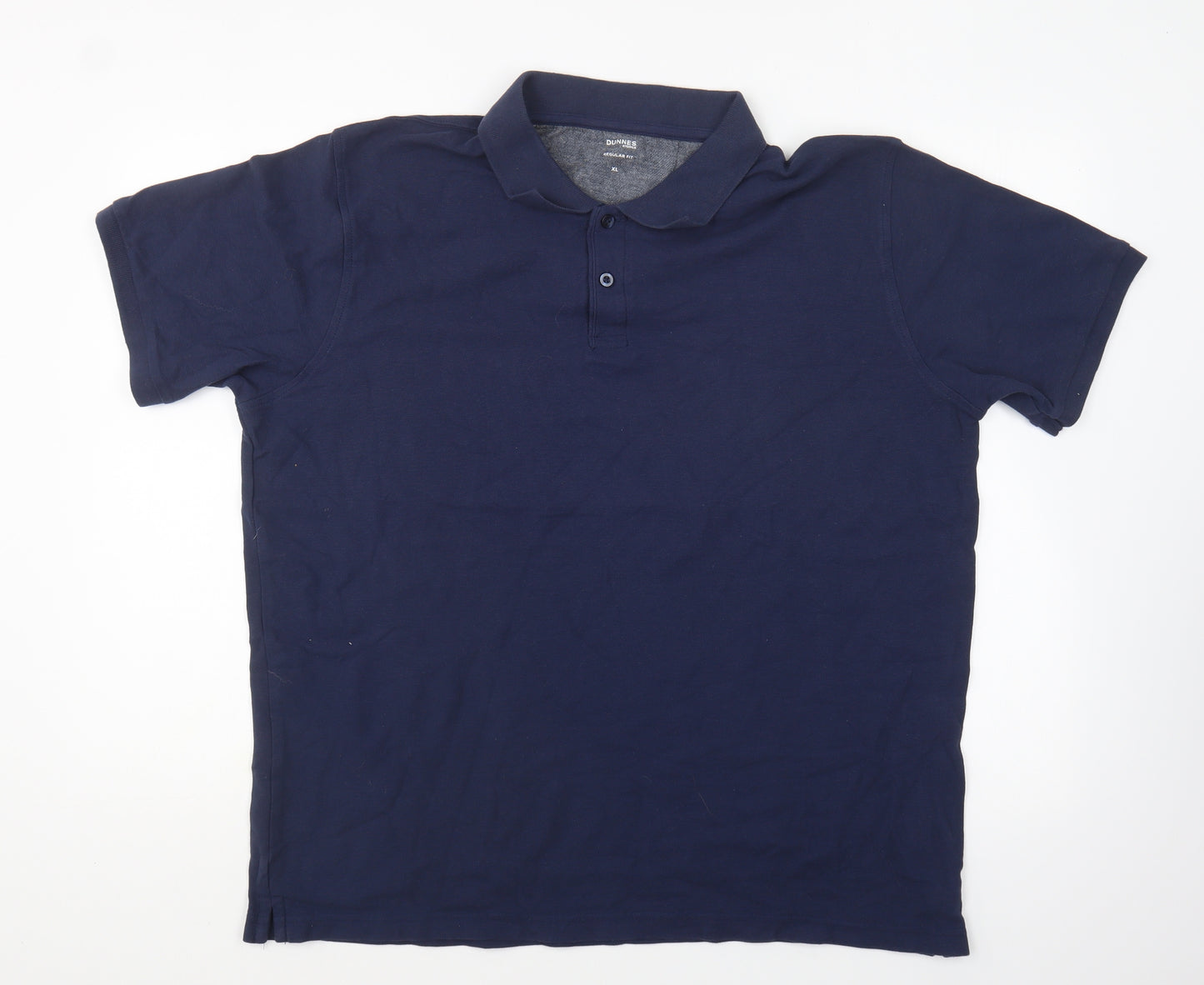 Dunnes Stores Mens Blue Cotton Polo Size XL Collared Button