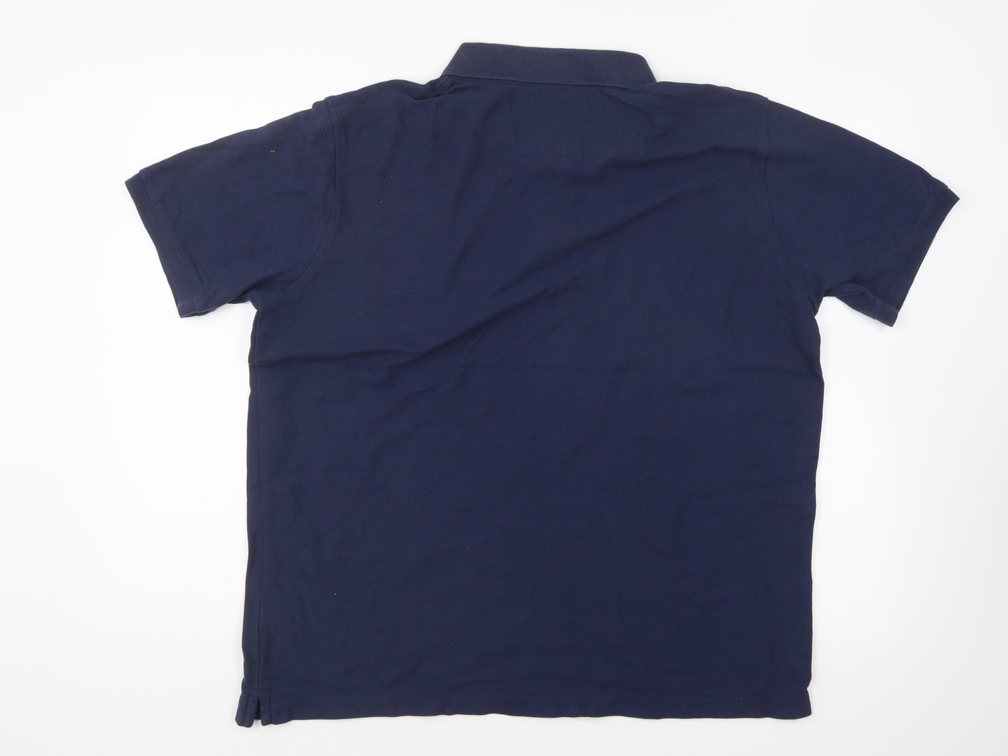 Dunnes Stores Mens Blue Cotton Polo Size XL Collared Button