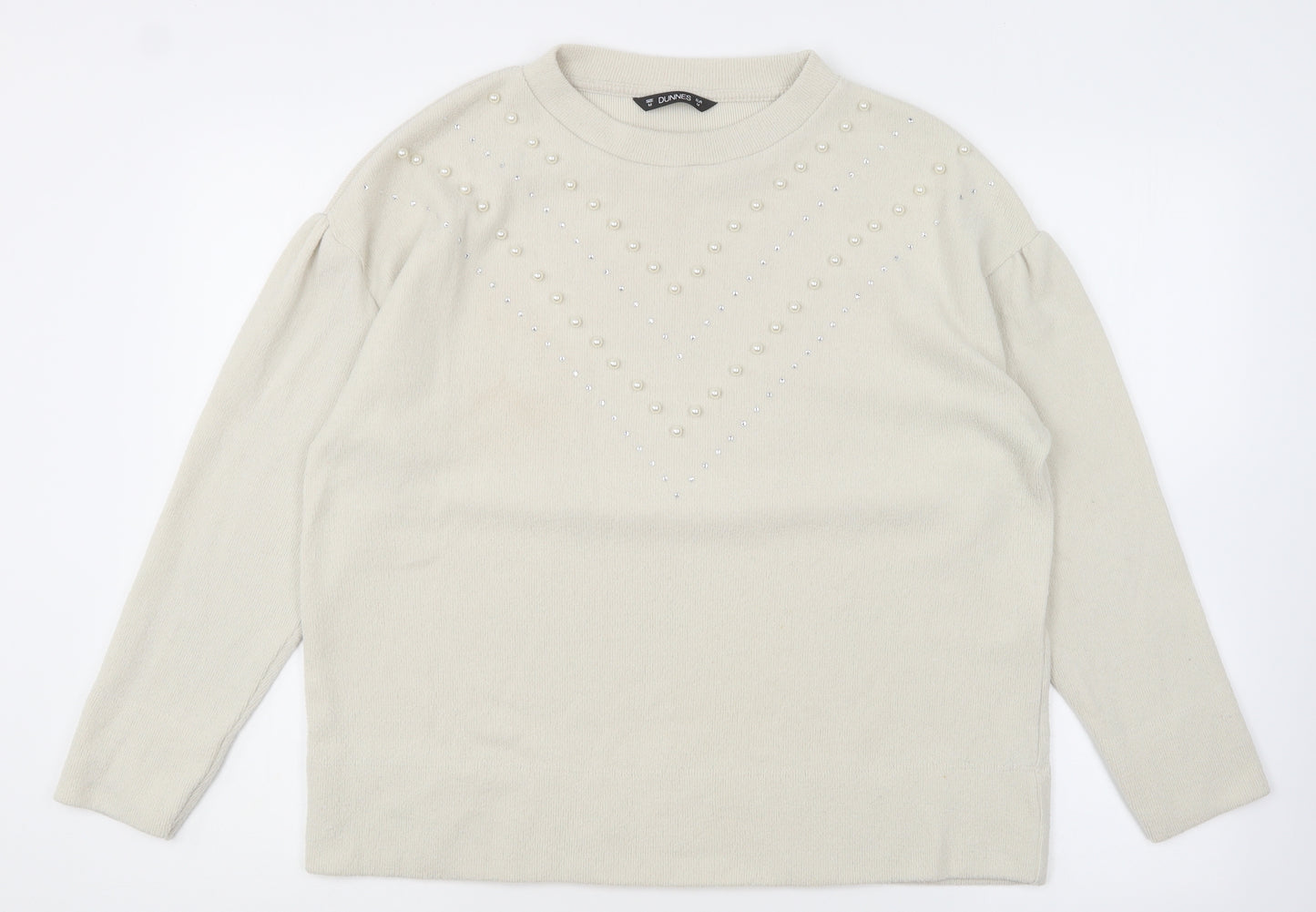 Dunnes Stores Womens Grey Round Neck Polyester Pullover Jumper Size M