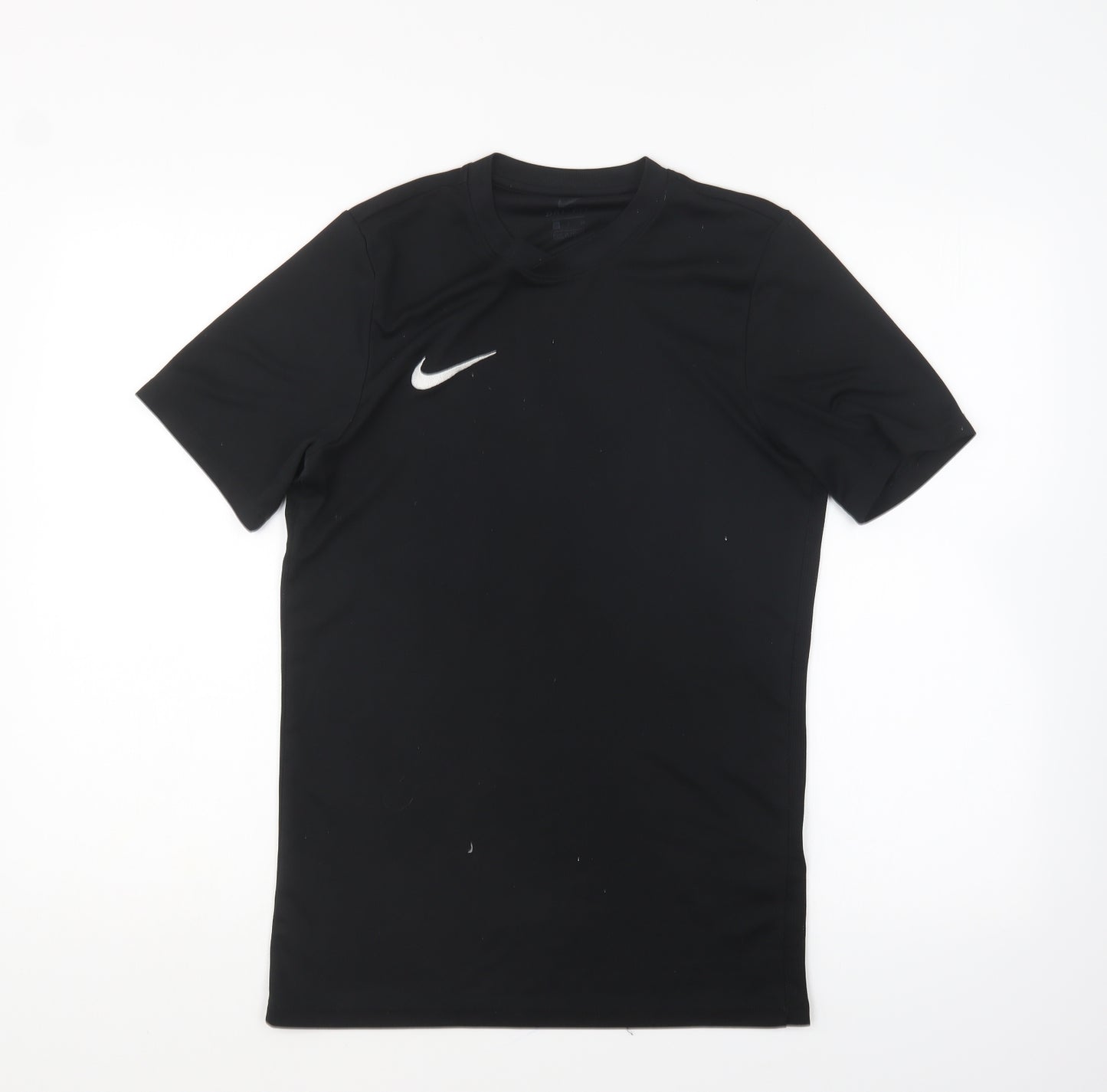 Nike Mens Black Polyester Basic T-Shirt Size S Round Neck Pullover
