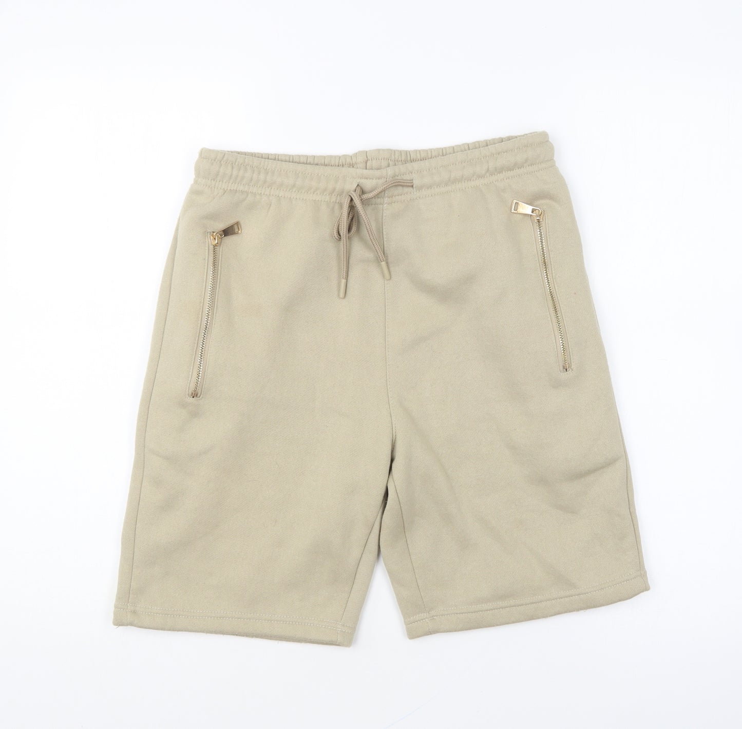 Preworn Mens Green Polyester Sweat Shorts Size S L8 in Regular Drawstring