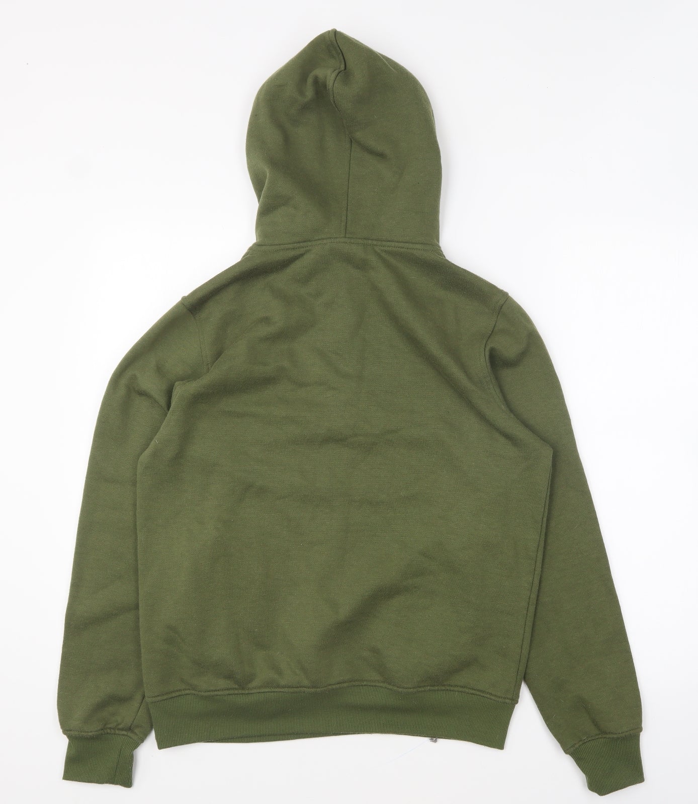 Hiscolumn Mens Green Polyester Pullover Hoodie Size S