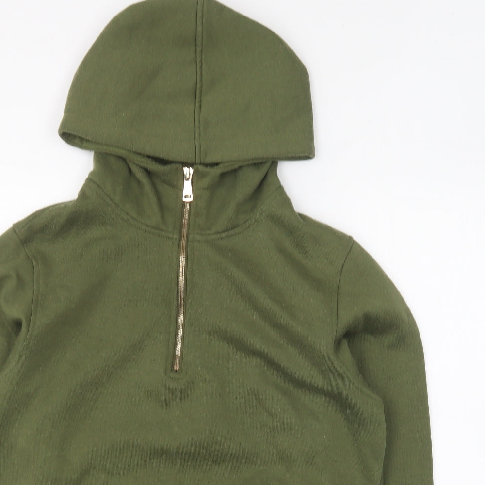 Hiscolumn Mens Green Polyester Pullover Hoodie Size S