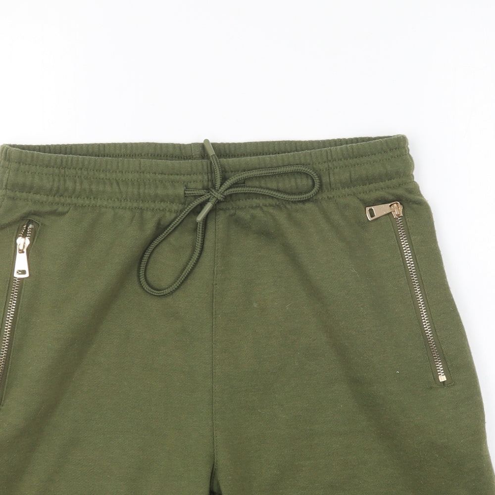 Preworn Mens Green Polyester Sweat Shorts Size S L8 in Regular Drawstring