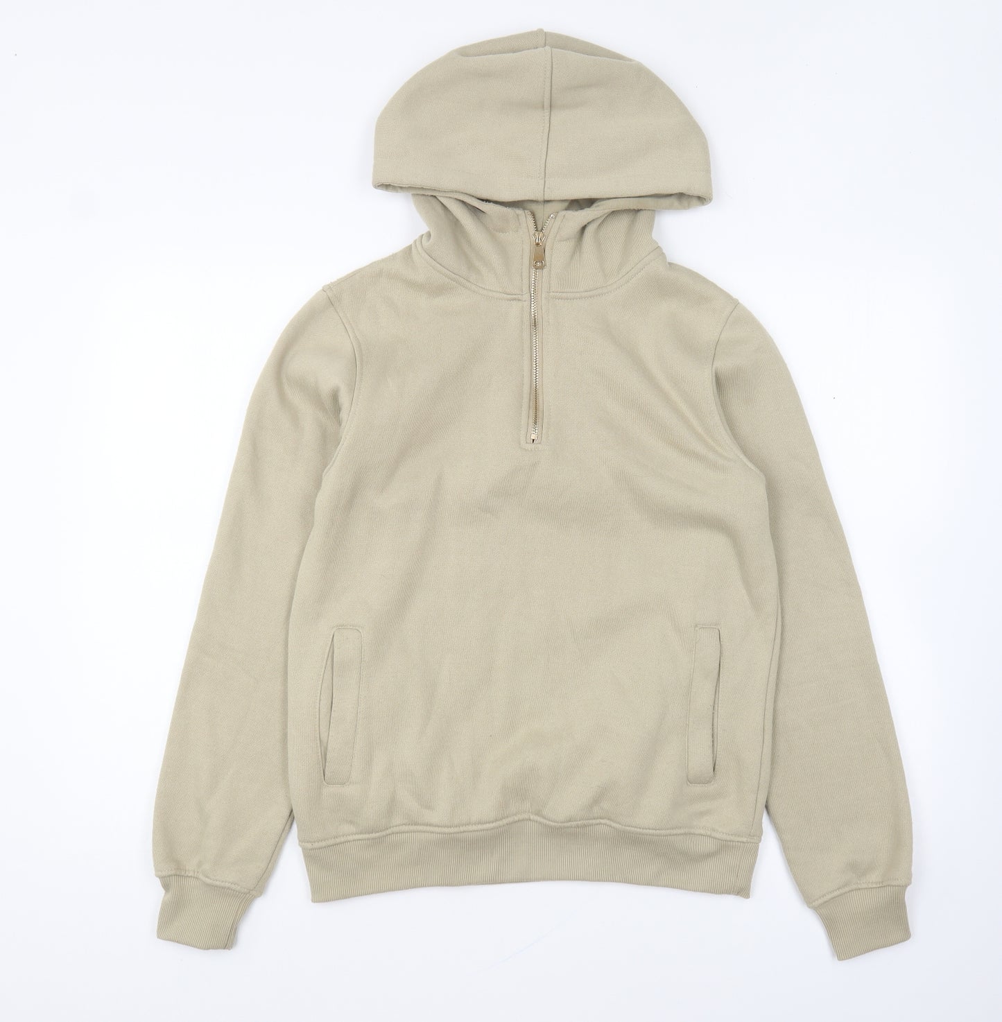 Hiscolumn Mens Beige Polyester Pullover Hoodie Size S