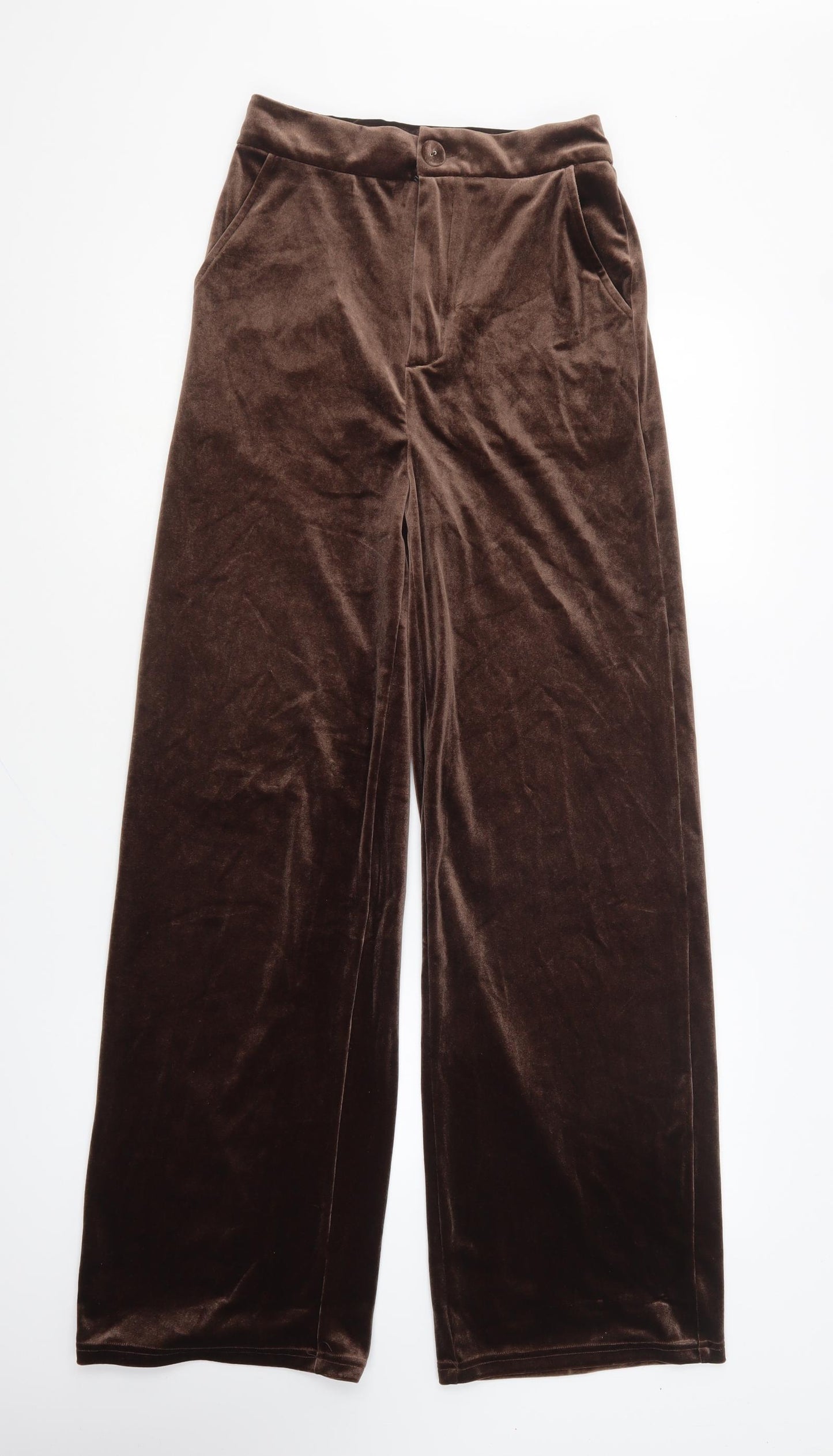 SheIn Womens Brown Polyester Trousers Size XS L31 in Regular Button