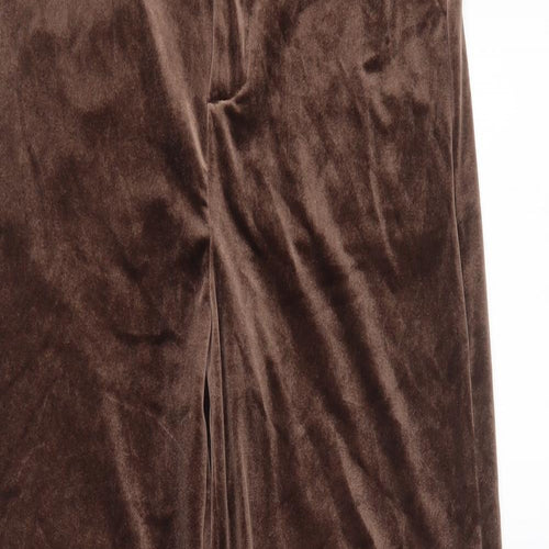 SheIn Womens Brown Polyester Trousers Size XS L31 in Regular Button