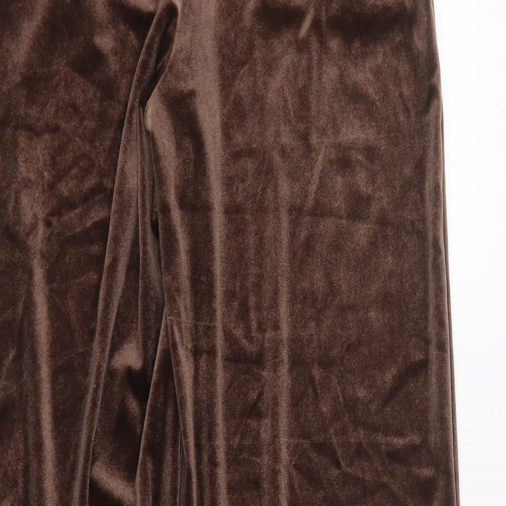 SheIn Womens Brown Polyester Trousers Size XS L31 in Regular Button