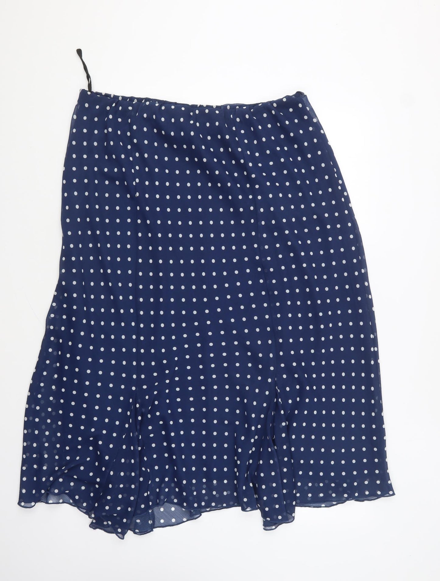 Joanna Hope Womens Blue Polka Dot Polyester A-Line Skirt Size 20