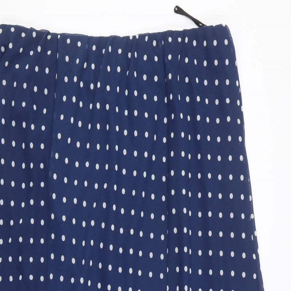 Joanna Hope Womens Blue Polka Dot Polyester A-Line Skirt Size 20